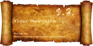 Viosz Henrietta névjegykártya